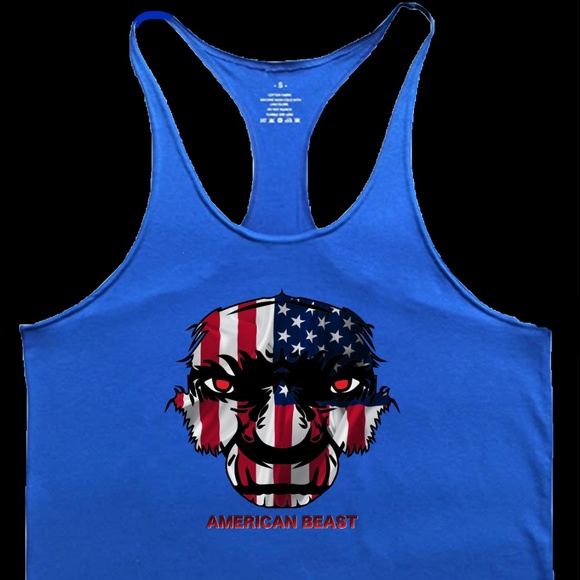 Royal blue American Beast stringer tank top - Picture 1 of 1